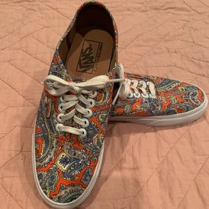 Red/Blue paisley Vans